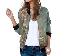 Giacca Primaverile Donna, Bomber Giacca da Pilota Elegante Bomber Casual Zip Up Solido Cappotto Antivento Giacca Outwear Giacca a Vento con Tasche Giacca Estiva Giacca per Il Tempo Libero Giacchetto