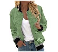 Giacca Primaverile Donna,Casual Zip Up Solido Cappotto a Vento Zip-Up Giubbotto Moto Leggere Casual per Donna da Pilota La Primavera Molla Il Tempo Libero