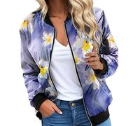 Giacca Primaverile Donna Zip Antivento Outwear Leggera da Cappotto Pilota per La Primavera Y2k Hiphop Giacchetto Giubbotto Moto Leggere Casual Il Tempo Libero