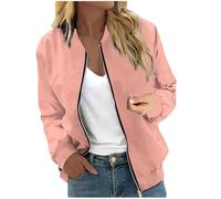 Giacca Primaverile Donna Zip Casual Up Solido Cappotto da Pilota Autunno Classico Leggera per La Primavera Y2k Hiphop Giacchetto Il Tempo Libero