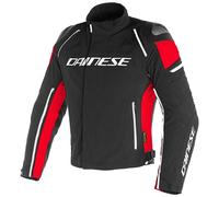 Dainese Racing 3 D-Dry 2.0 Giacca tessile da motocicletta, nero-rosso, taglia 50 per maschi
