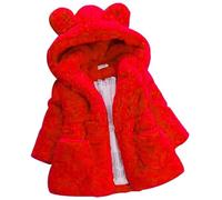 Giacca Ragazzo E Ragazza Giacche con Cappuccio Animale Mantello del Cappotto di Inverno della Pelliccia della Neonata Giacca Vestiti Caldi Spessi Abbigliamento 1-6 Anni (Rosso, 2-3 Anni)