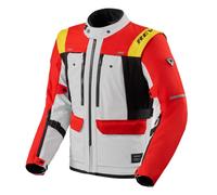 Revit Offtrack 3 H2O Giacca tessile da motocicletta impermeabile, Rosso/Bianco, Taglia XL