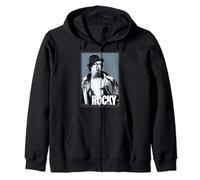 Giacca Rocky in Pelle e Fedora con Logo Felpa con Cappuccio