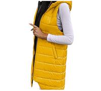 Giacca senza maniche da donna, giacca da donna di grandi dimensioni, cappotto chic ed elegante in cotone con cappuccio, tinta unita, vestibilità slim termica cardigan temperamento casual