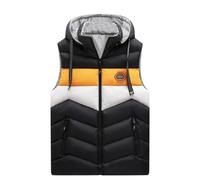 Giacca Senza Maniche da Uomo Trapuntato 100 Grammi Cotone Giubbotto Giubbotto Smanicato Caldo Imbottita Corto Piumino Smanicato Invernale Leggero Giacca con Cappuccio Gilet