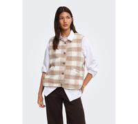 Giacca senza maniche, in sherpa Beige M A quadretti