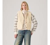 Giacca senza maniche in sherpa Beige M Tinta unita