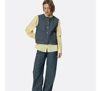 Giacca senza maniche, taglio dritto, denim a righe Blu XXL A righe