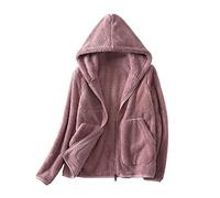 Giacca sfocata da donna in pile Teddy Top in pile spazzolato da esterno con cappuccio da donna 2022 autunno ispessito maglione a maniche lunghe caldo cappotto di corallo abiti per abbigliamento caldo