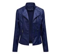 Giacca Similpelle Donna Giubbotto Giubbino Giacche Ecopelle Donna Giacca Biker Jacket Donna Giubbotto Similpelle Faux Leather Jacket Donna Giacca Bikers Finta Pelle Sintetica Donna Curvy Marina 3XL