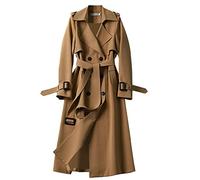 Giacca Slim Giacca a Vento Cappotto Soprabito Capispalla Solid Trench Cappotto Lungo da Donna Giubbotto Similpelle