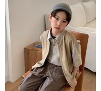 Giacca smanicata casual di colore unito per ragazzo pre-adolescente, adatta per l'estate e la primavera 8Y,9Y,10Y,11Y,12YColore unicoTessuto