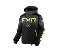 FXR Helium 2023 Giacca da motoslitta giovanile, nero-grigio-giallo, taglia 36
