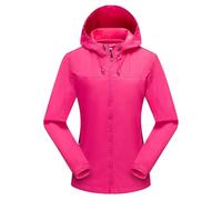 Giacca softshell da donna 2026, leggera, tinta unita, con giacca da esterno rimovibile, rosa intenso, 5XL