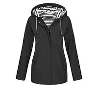Giacca softshell da donna, impermeabile, traspirante, impermeabile, per autunno, inverno, trench, casual, da ciclismo, più spessa, calda, funzionale, con cappuccio, Nero , XXXXXL