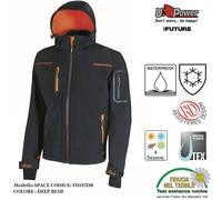 Giacca softshell da lavoro U-Power Space impermeabile traspirante con cappuccio+