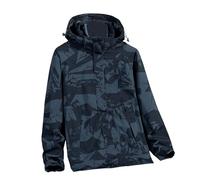 Giacca softshell da uomo, colore nero, tinta unita, per escursioni, campeggio, tempo libero, giacca da ciclismo con cappuccio, giacca a vento elasticizzata, vestibilità normale, giacca impermeabile M