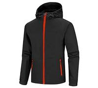 Giacca softshell da uomo con cappuccio, 4Xl, giacca a vento da uomo, sottile, traspirante, slim fit, giacca a vento da ciclismo, tinta unita, giacca da allenamento oversize, giacca da lavoro, Nero