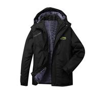 Giacca softshell da uomo, impermeabile, impermeabile con cappuccio, da uomo, foderata in pile, giacca a vento casual, parka antipioggia per le mezze stagioni, per ciclismo, attività all'aria aperta