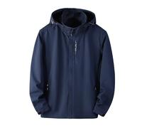 Giacca softshell da uomo, impermeabile, impermeabile, tinta unita, per le mezze stagioni, giacca a vento, leggera, antivento, da trekking, per le attività all'aria aperta, da trekking M-5Xl, Blu