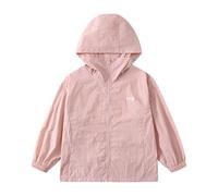 Giacca Solare UPF50+ Leggera con Cappuccio per attività all'aperto Abbigliamento Casual Giacca a Vento per Bambini (Red, 11-12 Years)