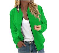 Giacca Sottile da Donna,Casual Zip Up Solido Cappotto College Blouson Giubbotto Moto Leggere Casual per Donna Maniche Lunghe Bomber Jacket Molla Il Tempo Libero