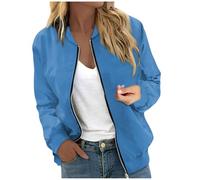Giacca Sottile da Donna Elegante Aviatore a Vento Zip-Up Giacchetto Mezza Stagione Antivento Outwear Comode