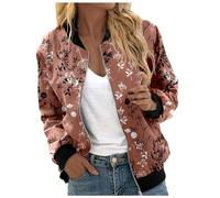 Giacca Sottile da Donna Elegante Aviatore College Blouson Giubbotto Moto Leggere Casual per Cappotto Pilota La Primavera Bomber E Autunno Outwear