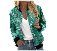 Giacca Sottile da Donna Elegante Aviatore College Blouson Giubbotto Moto Leggere Casual per Cappotto Pilota La Primavera Bomber E Autunno Outwear
