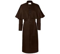 Giacca spirituale da uomo con collana, Steampunk parroco cappotto da uomo Midi, nero medievale trench con bottoni, stile retrò vittoriano, gonna da passeggio, alla moda, gotico, uniforme per cosplay