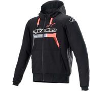 Chrome Ignition Hoodie S male Nero/Rosso Fluo/Grigio
