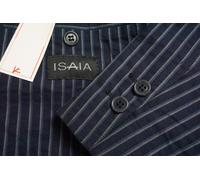 Giacca Sportiva Isaia Napoli In Cotone Blu Grigio A Righe 40R NUOVA
