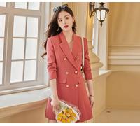 Giacca Tailleur Blazer Donna Cappotto Ufficio Slim Elegante Rosa Bottoni 47560