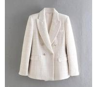Giacca tailleur donna blazer ufficio bianco mademoiselle coco tweed D209