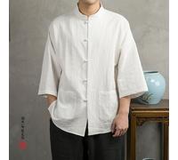 Giacca Tang Cinese Da Uomo Vintage A Maniche Corte Per Kung Fu Tai Chi Top Hanfu