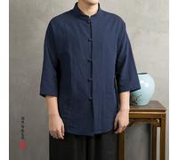 Giacca Tang Cinese Da Uomo Vintage A Maniche Corte Per Kung Fu Tai Chi Top Hanfu