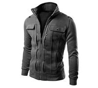 Giacca tattica da uomo slim fit giacca cargo vintage a maniche lunghe giacche da lavoro militari giacche con colletto alla coreana cappotto invernale caldo cappotto da combattimento cappotto di