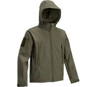Giacca Tattica Softshell Defcon con Cappuccio Staccabile (OD Green, M)