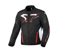 Macna Tazar 2.0 impermeabile Giacca tessile moto, nero-bianco-rosso, taglia M per maschi