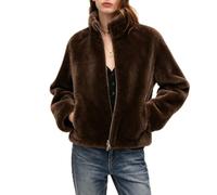 Giacca Teddy Donna, Giacca Invernale Morbida e Calda in Pile | Giacca Donna Imbottita con Zip Intera, Collo Alto e Tasche Laterali, Giubbino Corto Stile Sherpa