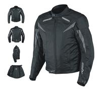 Motorcycle Jacket CE Armored Textile Motorbike Racing Thermal Liner Black