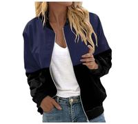 Giacca trapuntata a maniche lunghe da donna, con chiusura lampo, stampa alla moda, per un'eleganza casual