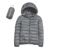 Giacca trapuntata da donna con cappuccio casual a maniche lunghe cappotti invernali per le donne Regno Unito imbottito spesso leggero piumino invernale caldo parka cappotto impermeabile tinta unita
