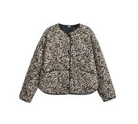 Giacca trapuntata da donna con motivo floreale, casual, leggera, con bottoni, a maniche lunghe, cardigan, abbigliamento streetwear, J-nero., L