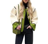 Giacca trapuntata da donna con stampa floreale giacca con bottoni giacca leggera vintage boho stampa patchwork giacca ricamata capispalla autunno inverno cappotto, a13, L