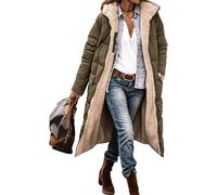 Giacca trapuntata invernale da donna, calda e foderata, con cerniera | Fodera spessa e pelosa per il calore, design frontale aperto su tutta la lunghezza, colletto con cappuccio