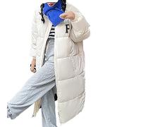 Giacca trapuntata leggera da donna, parka da donna, cappotto imbottito in cotone spesso con colletto a collo alto, con lettera P più pane lungo, vestibilità larga, per lavoro, passeggiate all'aperto