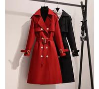 Giacca Trench Spolverino Donna Nero Rosso Lungo Comodo Elegante 53502