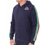 Giacca tuta cappuccio UOMO Kappa Blu Logo Fomino Cotone French Terry